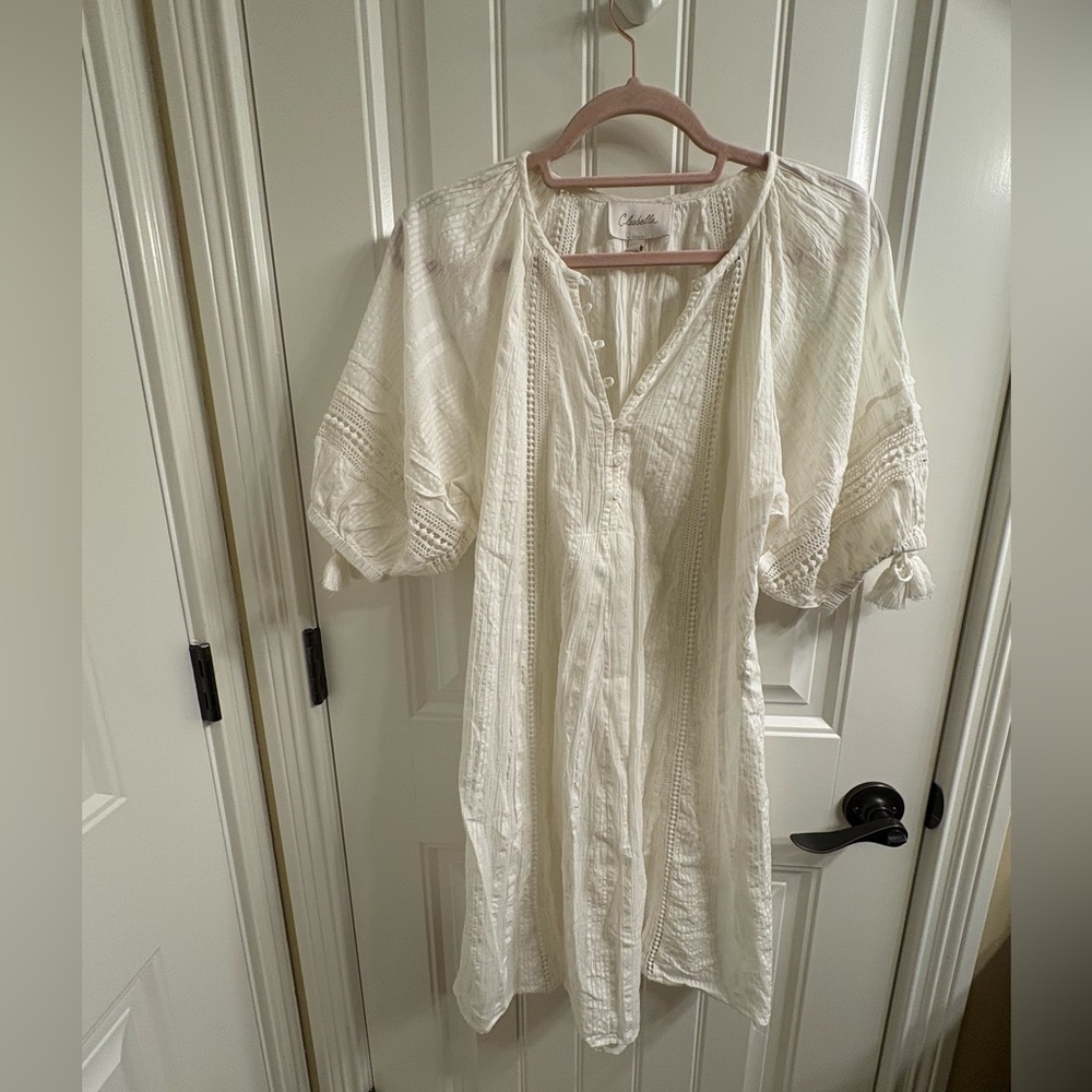 CLEOBELLA alba mini dress in ivory boho chic summer style size M VGUC Swim Cover - Picture 2 of 11